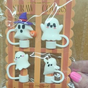 Simply Southern Halloween Ghost Straw Covers - White and Black